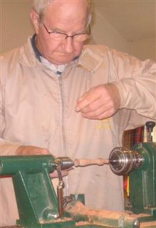 Turning the earing stand spindle